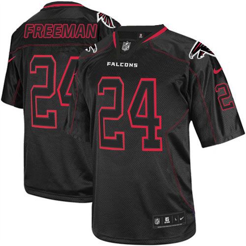 Nike Falcons #24 Devonta Freeman Lights Out Black Men's Stitched NFL Elite Jersey - Click Image to Close